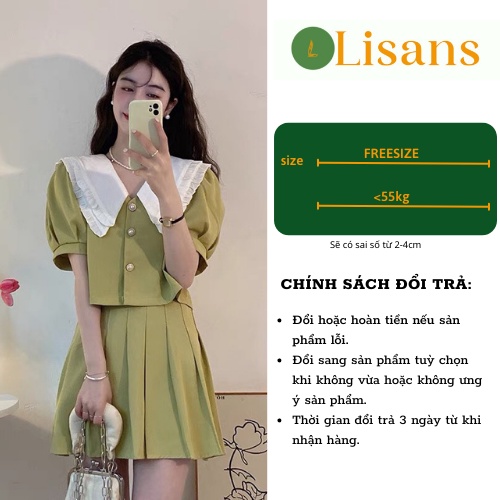Set váy nữ sang chảnh Hàn Quốc mùa hè croptop đi chơi cute bánh bèo tiểu thư SVN002