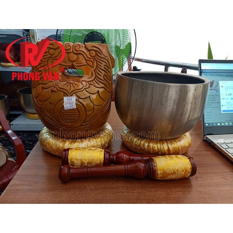 Bộ chuông mõ Huế tụng kinh 3 tay