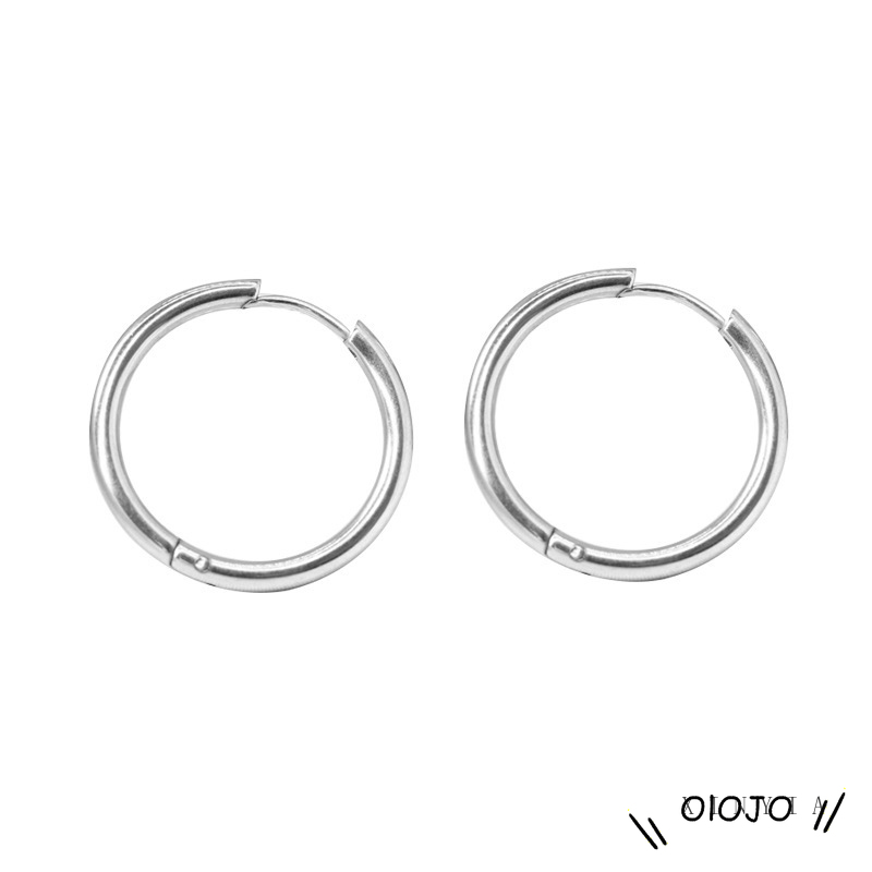 Bông tai dáng tròn thiết kế đơn giản hợp thời trang phong cách Hàn Quốc cho nữ (1 pcs)