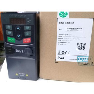 Biến tần 1hp 0.75kw 1pha ra 3pha 220V GD20-0R7G-S2-BK INVT