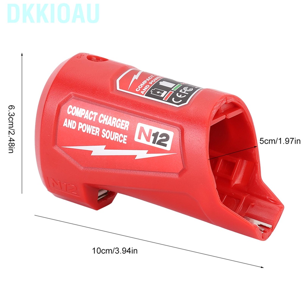 Dkkioau Portable USB Battery Charger and Power Source Fit for Milwaukee 48-59-1201 M12