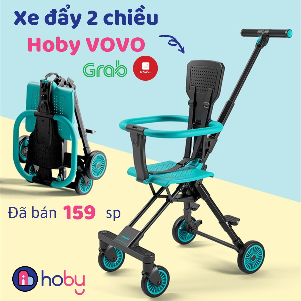 [Mã 267FMCGSALE giảm 8% đơn 500K] XE ĐẨY DU LỊCH 2 CHIỀU GẤP GỌN THÔNG MINH - HOBY VOVO TIỆN DỤNG, AN TOÀN