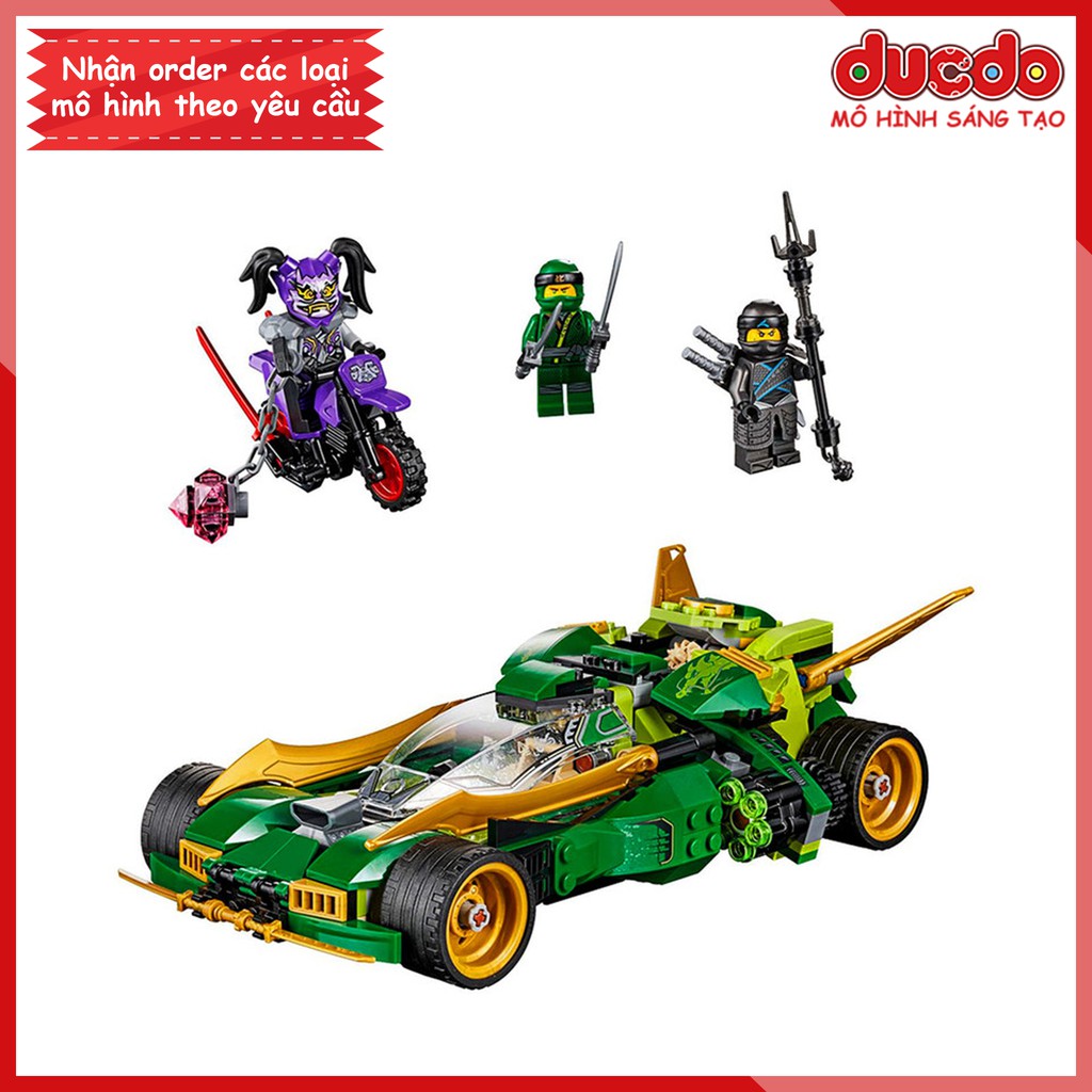 BELA 10803 Lắp ghép Ninjago Xe đua Bóng Đêm - Đồ chơi Xếp hình Mô hình Ninja Movie Nightcrawler LEPIN 06076 70641