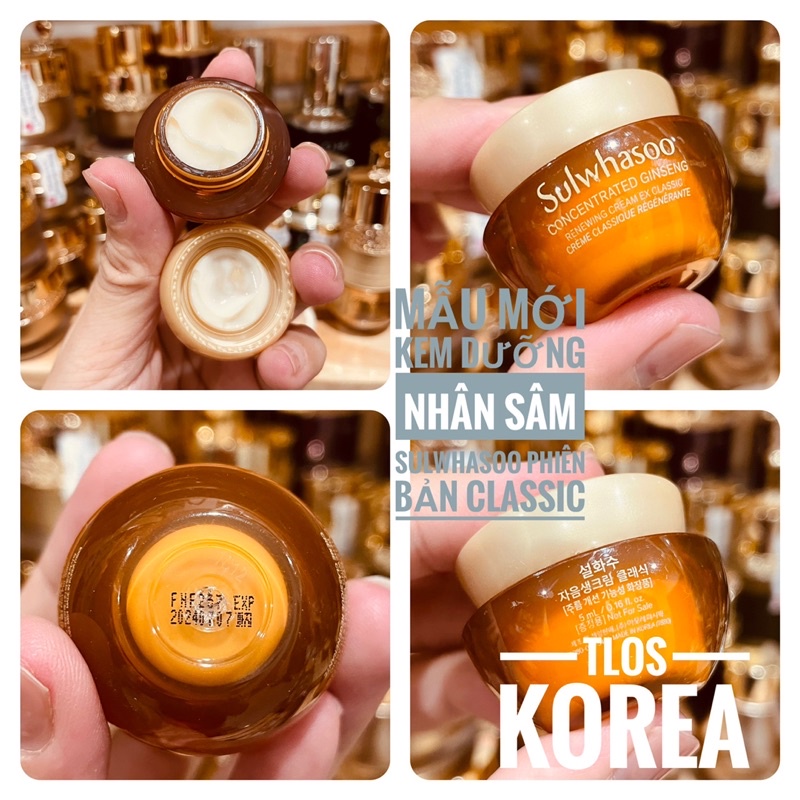 [Da Khô] Sulwhasoo Kem Dưỡng Nhân Sâm  Sulwhasoo Concentrated Ginseng Renewing 5Ml (Bản Classic) (date 25~)