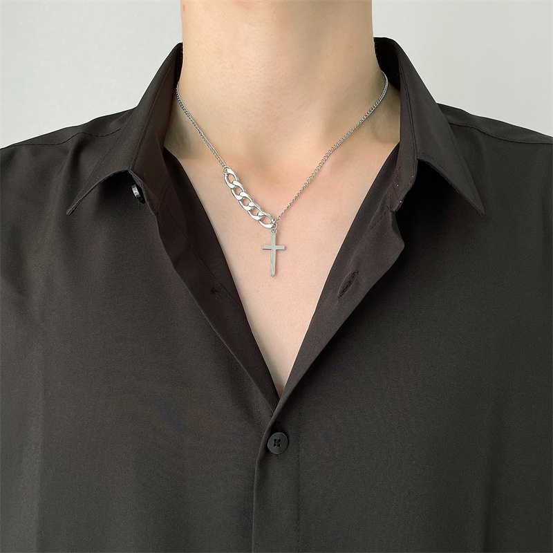 Vòng cổ Mặt Chữ Thập Đơn Giản Thời Trang Mới Cho Nam Nữ