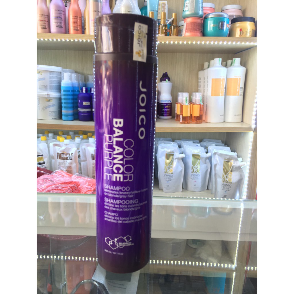 Dầu gội Joico cân bổ sung sắc tố tím và khử ánh vàng cho tóc nhuộm Tone lạnh Balance Purple Shampoo 300ml