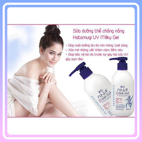 Sữa Dưỡng Thể Chống Nắng Hatomugi SPF31 PA+++ Nhật Bản,chống nắng dưỡng ẩm