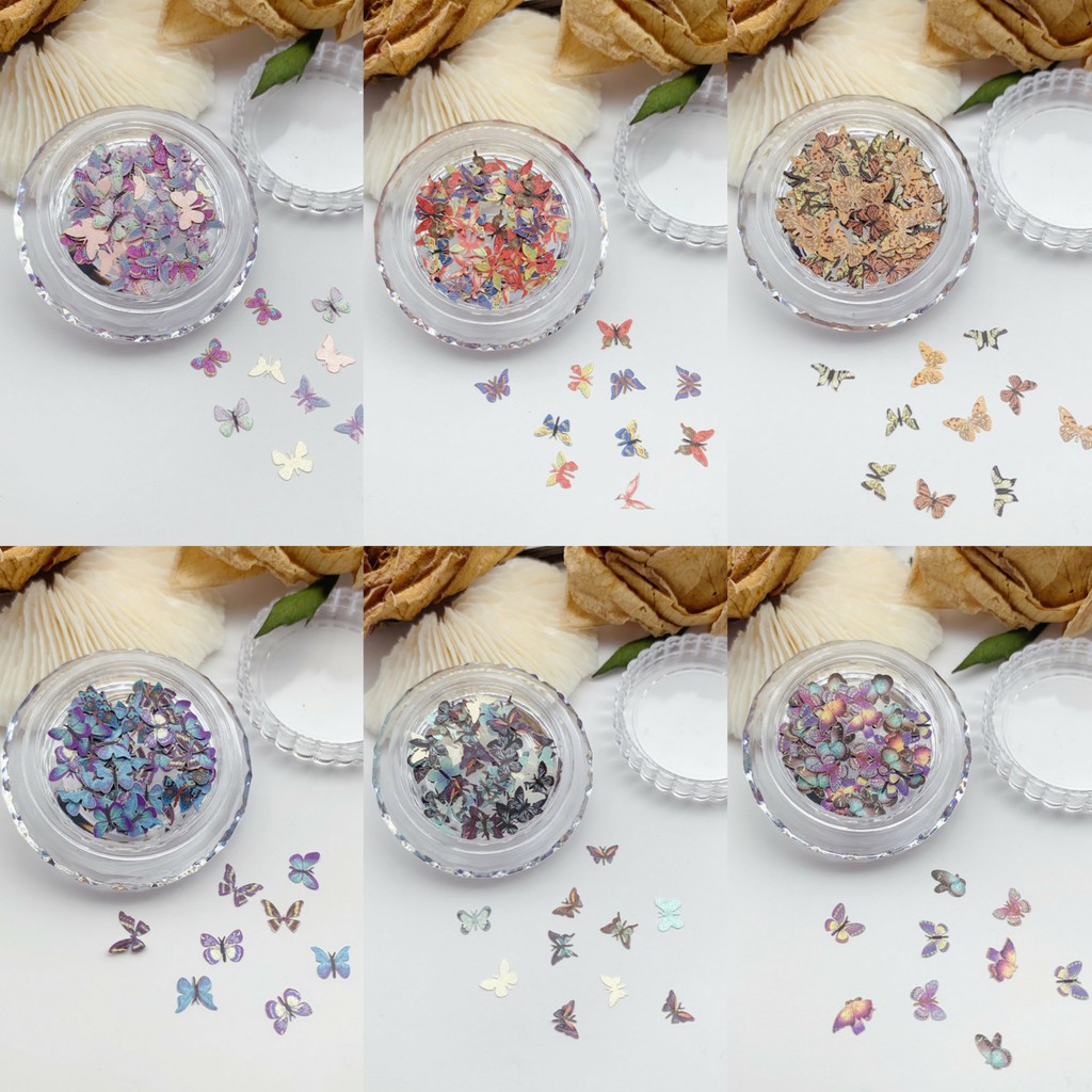 Set 6 Hủ Bướm Gỗ Ẩn Trang Trí Móng