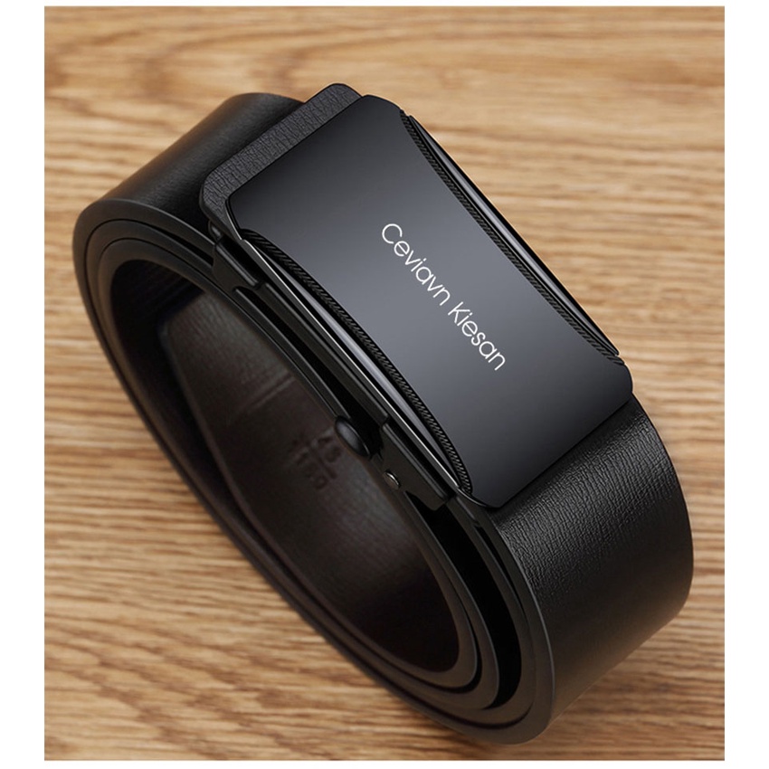 Thắt lưng nam cao cấp Cieviavn Kiesan, dây nịt nam da thật rộng 33mm dài 125cm khóa tự động mạ ti tan