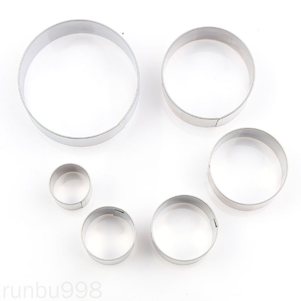Bộ 6 Khuôn Cắt Bánh / Đất Sét / Sét Hình Tròn Diy Runbu998