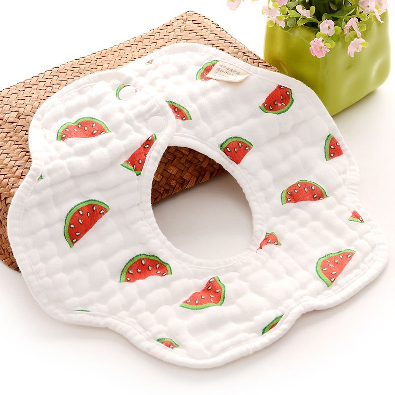 Baby Bibs Pure Cotton Absorbent Newborn360Degree Rotation Milk Spilt Prevent Baby Bib Child Gauze Bib