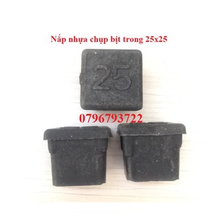 Bộ 10 cái nắp chụp nhựa vuông 25x25_bịt trong chân bàn ghế, nút chân chống xước, bịt trong chân ống sắt, nút nhựa