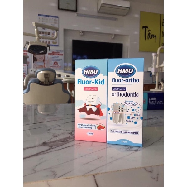 Nước súc miệng trẻ em HMU Flour-Kid dự phòng và chống sâu răng chính hãng Đại học Y Hà Nội