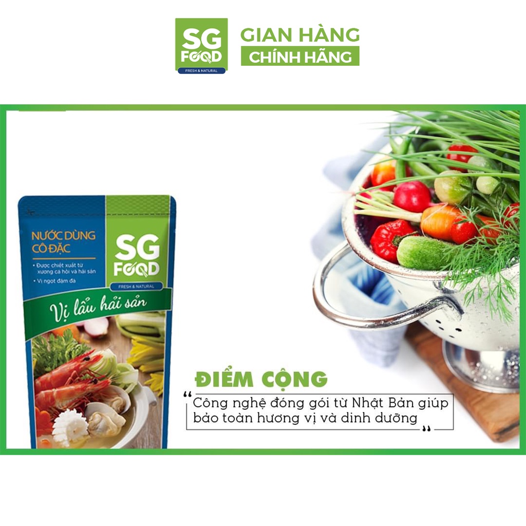 Nước dùng cô đặc SGFOOD 180gr nhiều vị nấu lẩu chế biến món ăn tươi ngon chuẩn vị