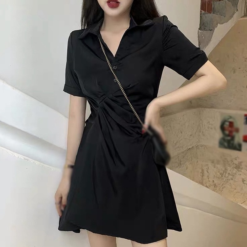 Váy Đầm Ngắn Chiết Eo Thời Trang Mùa Hè Dành Cho Nữ