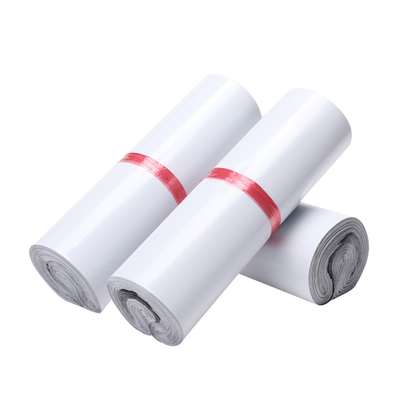 Cuộn 100 Túi Gói Hàng, Túi Đóng Hàng Niêm Phong Đủ Size Đóng Gói Quần Áo, Đồ Bộ màu trắng bạc