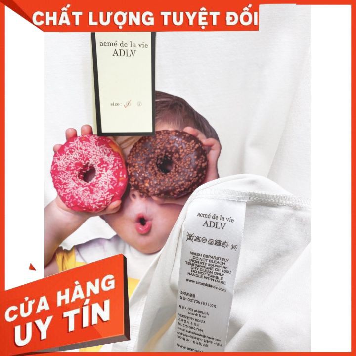 Áo thun tay lỡ ston ⚡💓FREESHIP⚡💓, Áo dáng Unisex Form Rộng In Hình Baby Face Donut 100% cotton, đổi trả trong 5 ngày