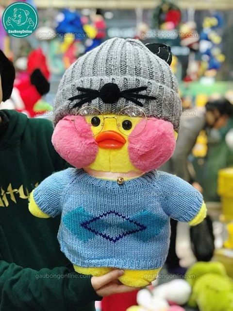 Vịt bông Lalafanfan má hồng siêu kute kích thước 80cm