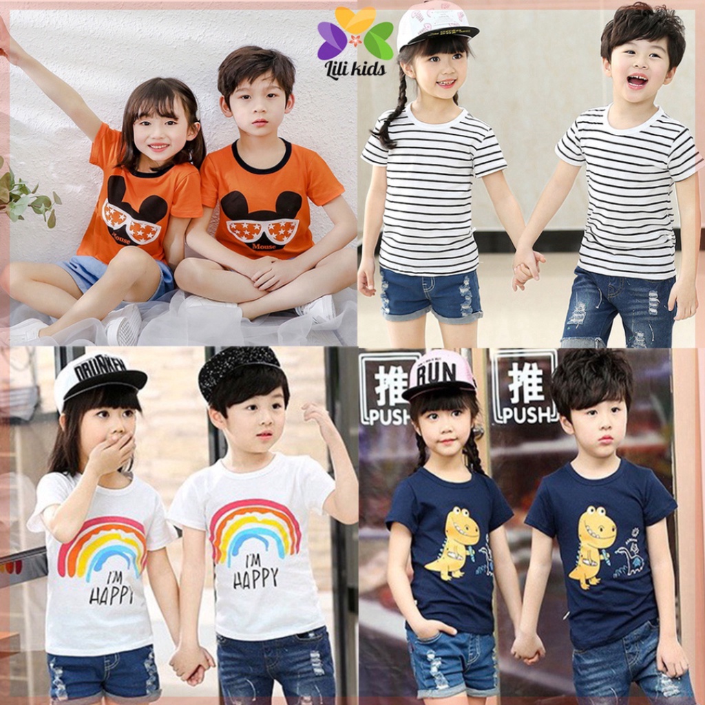 áo bé trai áo phông cho bé in hình vui nhộn cho bé trai bé gái áo thun chất cotton hàng đẹp LILIKIDS AP01