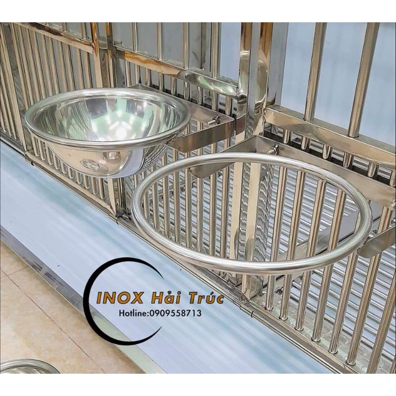 TÔ CHÉN INOX CHO CHÓ MÈO - BÁT ĂN TREO CHUỒNG - CHÉN TREO LỒNG - CHÂN ĐẾ CHỐNG ĐỔ TÔ INOX