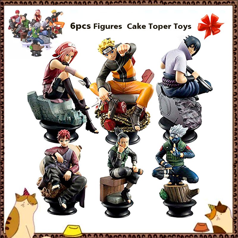 6 Mô hình nhân vật Naruto 9cm Gaara Kakashi Sakura Uzumaki Hatake