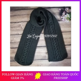 Khăn len đan tay màu xám đậm - Khăn len handmade