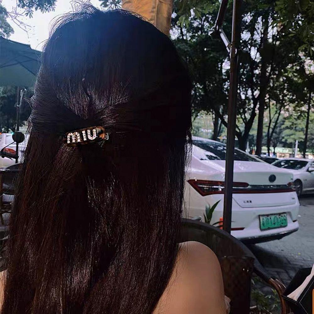 26EDIE Kẹp TóC HìNh Chữ MIU ĐíNh Hổ Phách Dễ Thương Cho Bé GáI