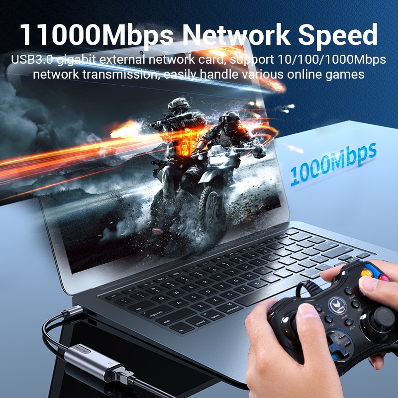 Bộ Tiếp Hợp Card Mạng VENTION 10/100/1000Mbps Chuyển Đổi Đầu USB C Sang Đầu Nối Gigabit Ethernet