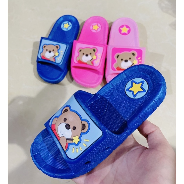 dép trẻ con gấu Boo nam nữ ( hồng/xanh) bản đúc siêu bền
