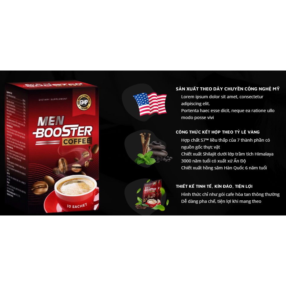 MEN BOOSTER CÀ PHÊ [ CHÍNH HÃNG ] Men Booster Coffee TĂNG CƯỜNG SINH LÝ CỰC MẠNH CỰC CHẤT DÀNH CHO QUÝ ÔNG