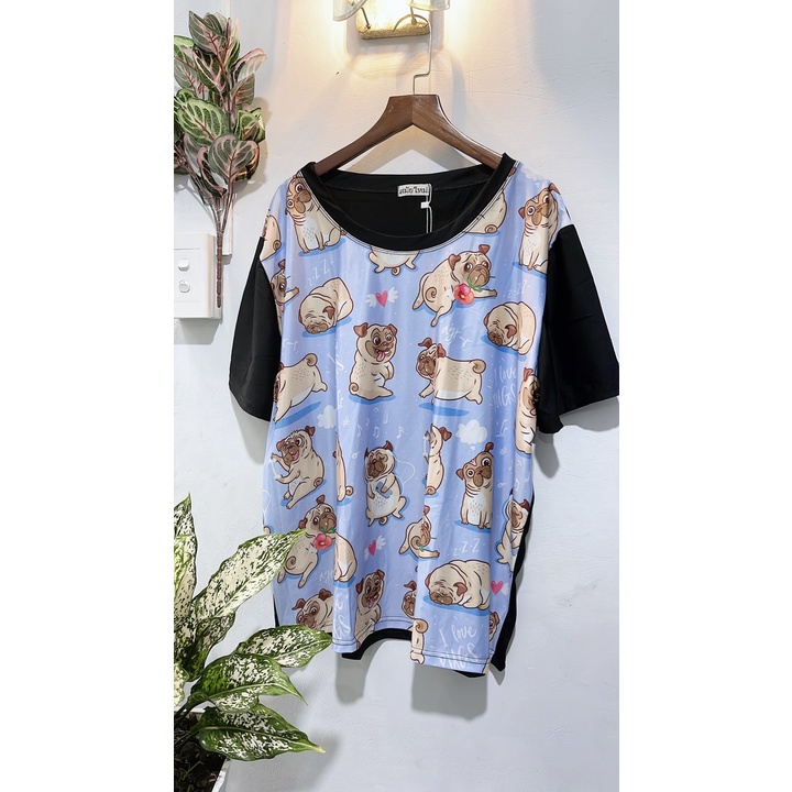 áo thun thái unisex bigsize[hình chó xanh] KY12