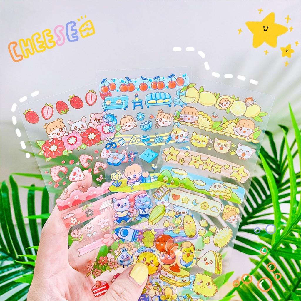 Miếng Sticker Dài Dán Hoạt Hình Xinh Xắn T1