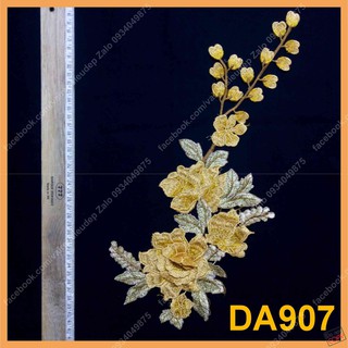 HOA ĐẮP ÁO 3D DÂY - VÀNG - DA907