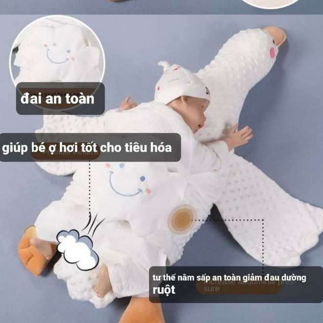 Gối Vịt Nằm Sấp Size Lớn 97cm Giảm Đầy Hơi Cho Bé