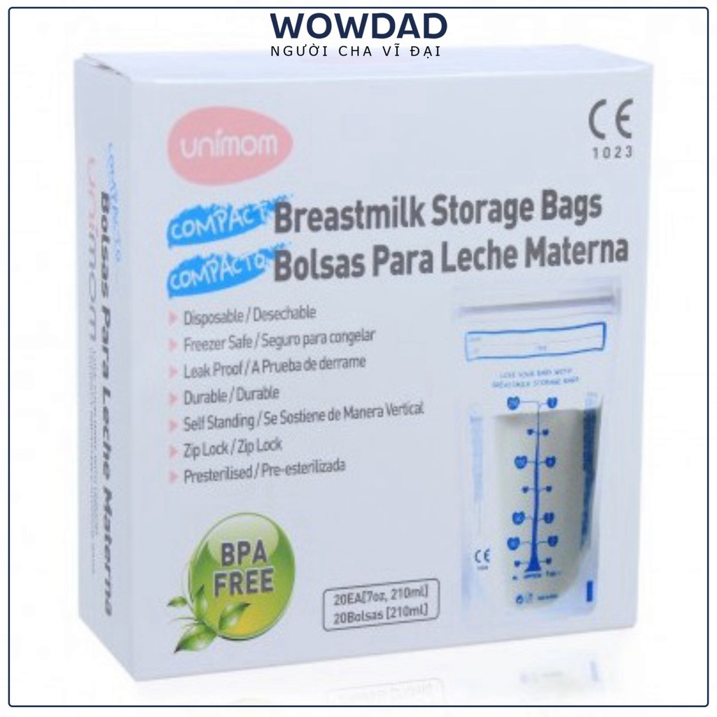 Túi trữ sữa Unimom Compact hộp 20 túi  WOWDAD