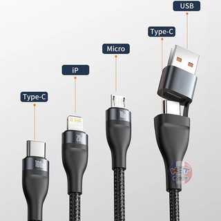 Cáp sạc đa năng 6 in 1 Baseus Flash Series USB Type C Micro USB
