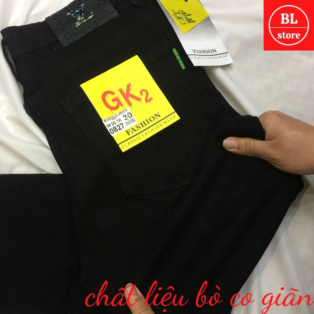 Quần bò nam đẹp cào rách gối, Quần jean nam đen trơn cao cấp phong cách | BigBuy360 - bigbuy360.vn