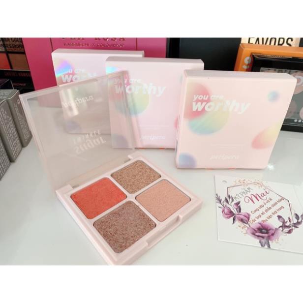 Bảng phấn mắt Peripera Sugar Twinkle Glitter Palette YOU ARE WORTHY (4 ô)