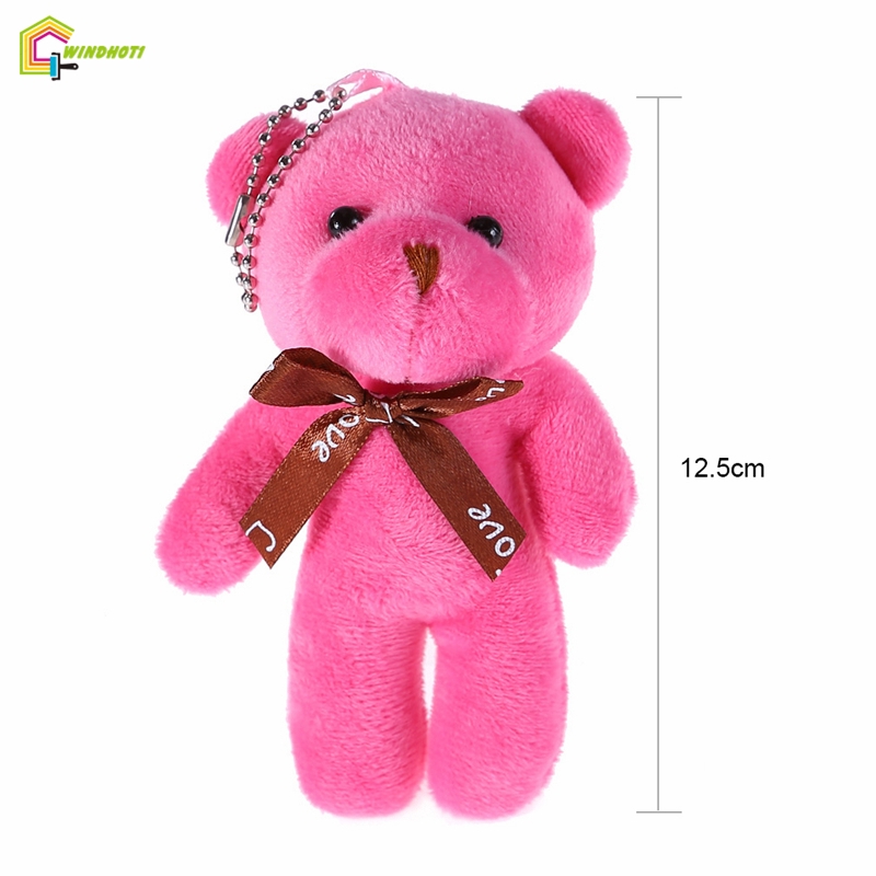 🎉TG 1Pc Mini Plush Bear Đồ chơi 12cm Liên kết gấu Mặt dây chuyền PP Cotton Mềm nhồi đồ chơi Bó hoa Quà tặng ngày lễ