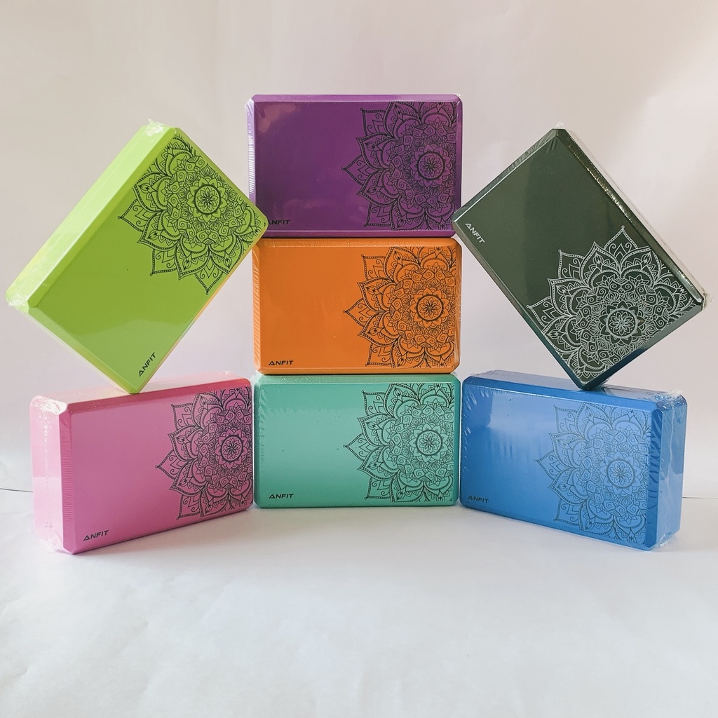 Gạch Tập Yoga 300g, 200g In Hoa Mandala ANFIT Xốp Cao Cấp Hỗ Trợ Tập Yoga Tại Nhà