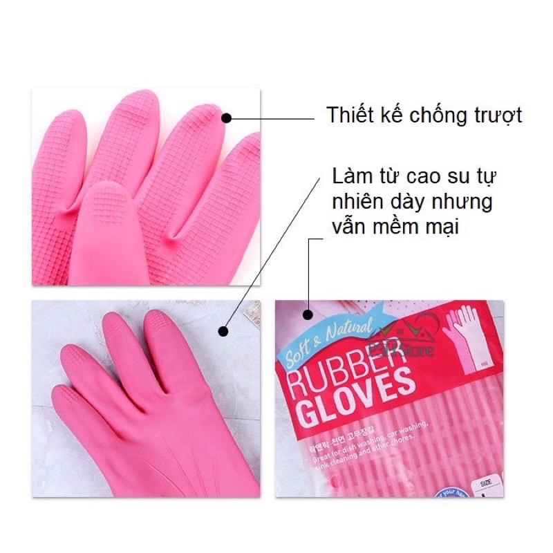 Combo 3 Găng Tay Rửa Chén Lock&Lock Cao Su Tự Nhiên Size 37cm  35cm  39cm
