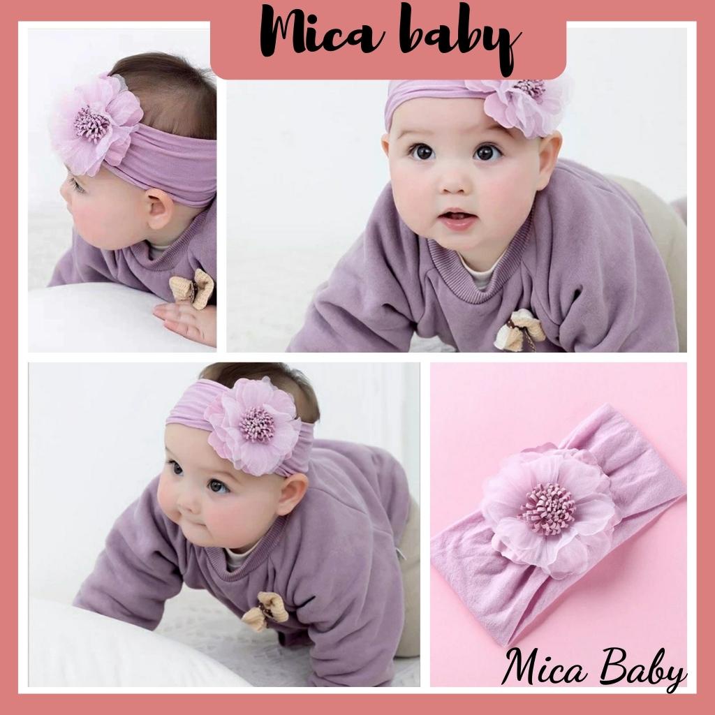 Băng đô nơ hoa bản to dễ thương cho bé Mica baby BD17