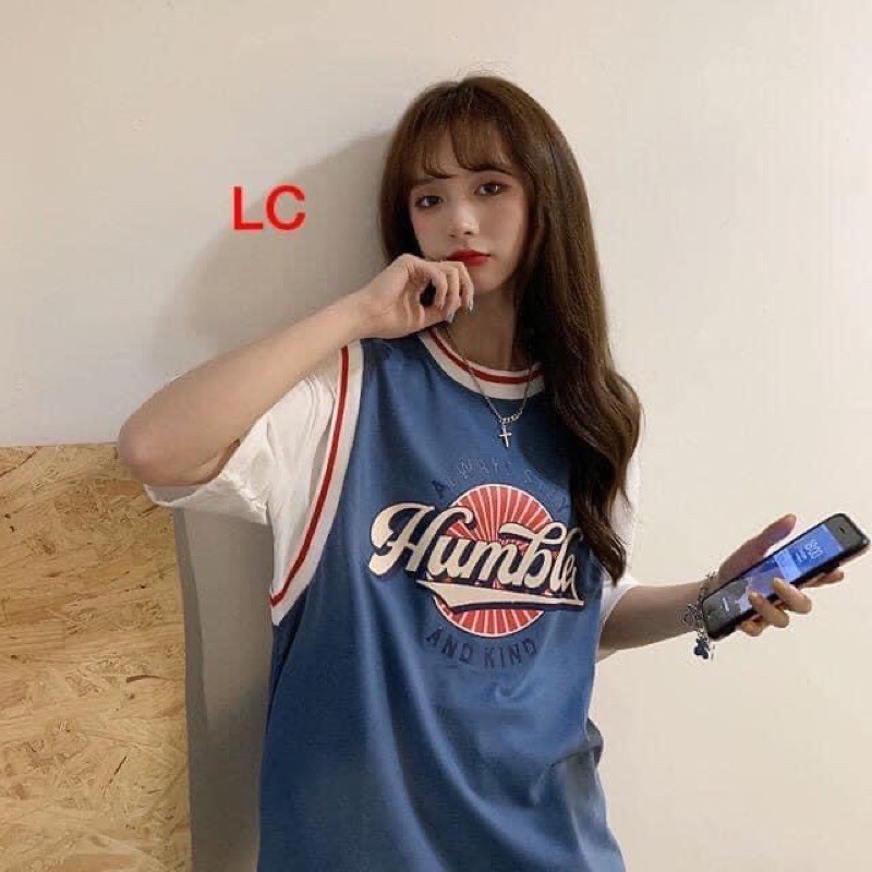 Áo phông unisex bóng rổ phối viền tay lỡ | BigBuy360 - bigbuy360.vn