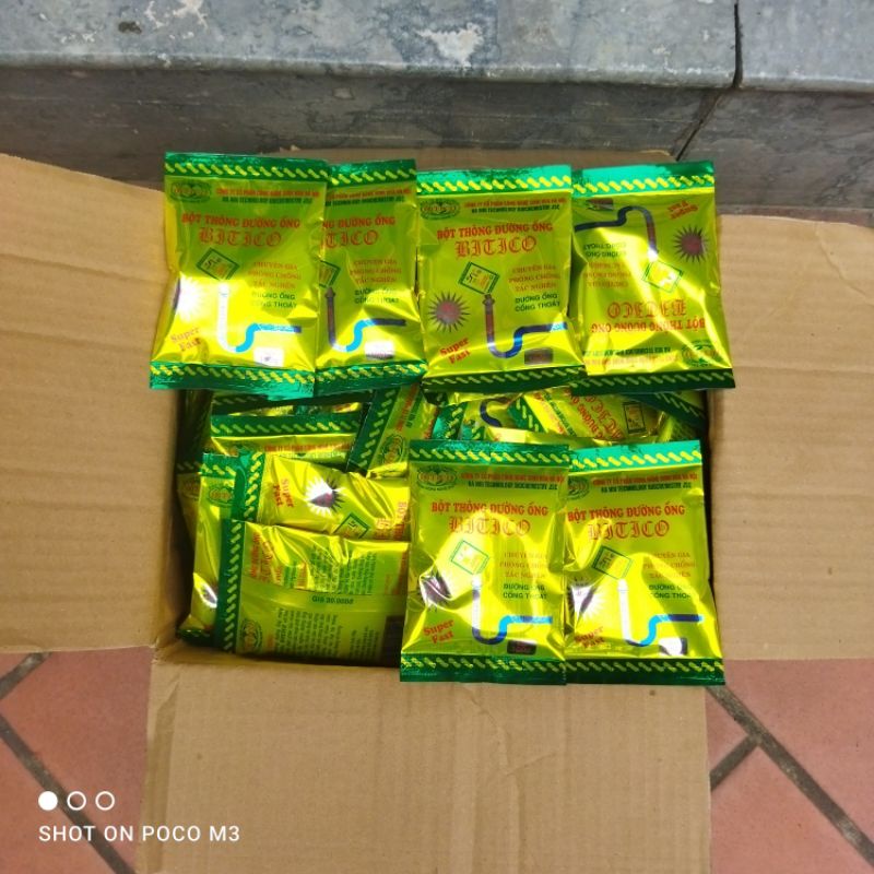 Bột Thông Cống Cực Mạnh Bitico -  Hiệu Quả 100% Thông Tắc Bồn Cầu, Đường Ống, Bồn Rửa Mặt