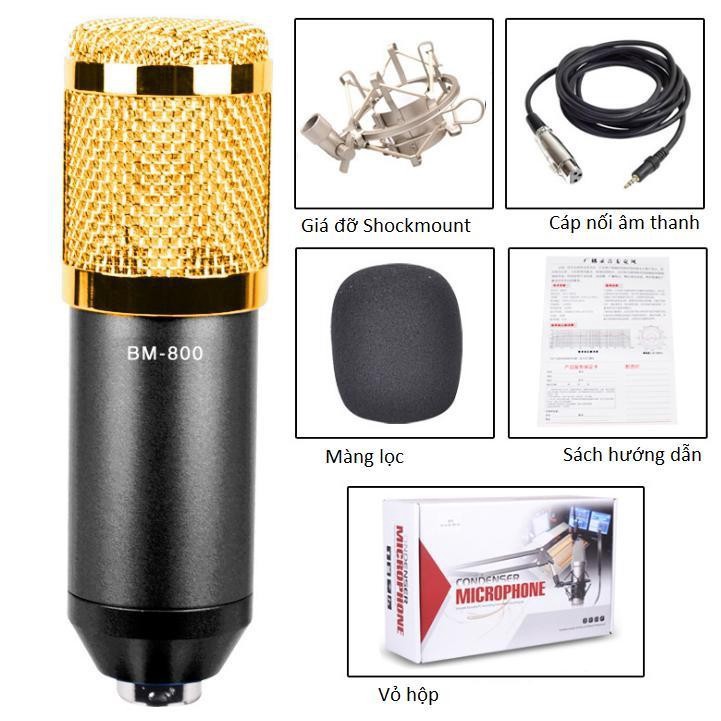 Micro Thu Âm BM-800 BM800 SHOCKMOUT BẰNG KIM LOẠI - (màu ngẫu nhiên) -dc2478 phukienshop