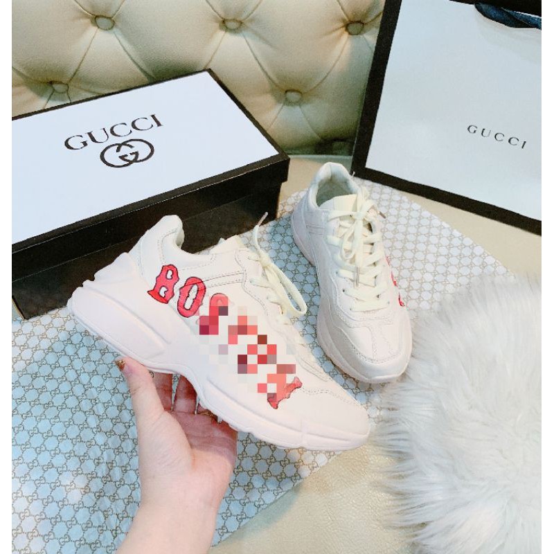 hm(ẢNH THẬT) Giày Thể Thao Sneaker Đế 5p Da Mềm Êm Bos Ton Fullbox Cao Cấp