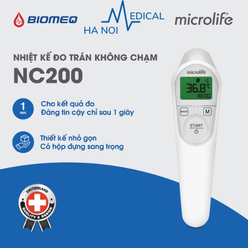 NHIỆT KẾ ĐIỆN TỬ HỒNG NGOẠI Microlife NC200 đo 1 giây BH 2 NĂM 1 ĐỔI 1 - CHÍNH HÃNG - An toàn - Tiện lợi