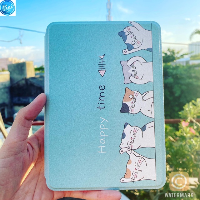 Cover ốp lưng dẻo hình chú mèo xinh xắn cho kindle paperwhite 3 và 4,5; kindle basic 2019