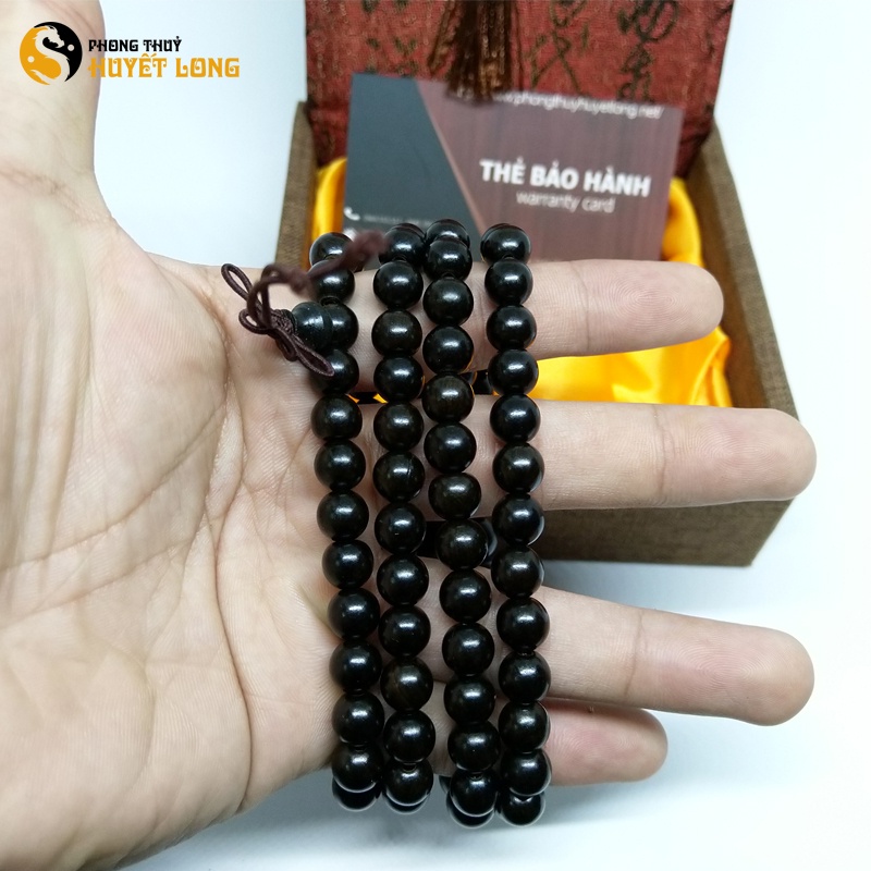 Chuỗi Tràng Gỗ Mun Sừng 108 Hạt 8Ly Tự Nhiên, Chuỗi Vòng Phong Thủy