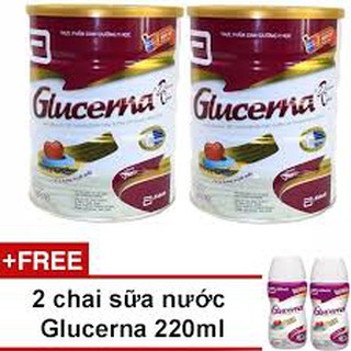 Combo 2 hộp Sữa Abbot Glucerna 850gr dành cho người tiểu đường tặng 2 chai sữa nước